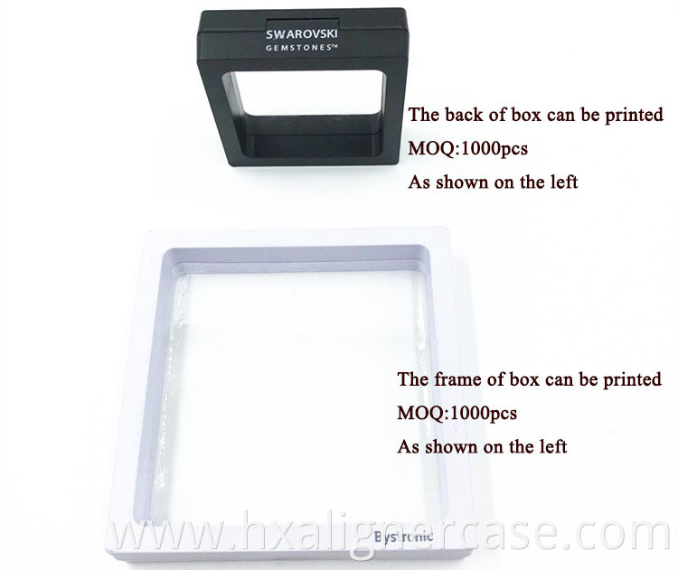 11*11*2cm OEM Jewelry Display Free Stand 3D Floating Frame Membrane Display Box